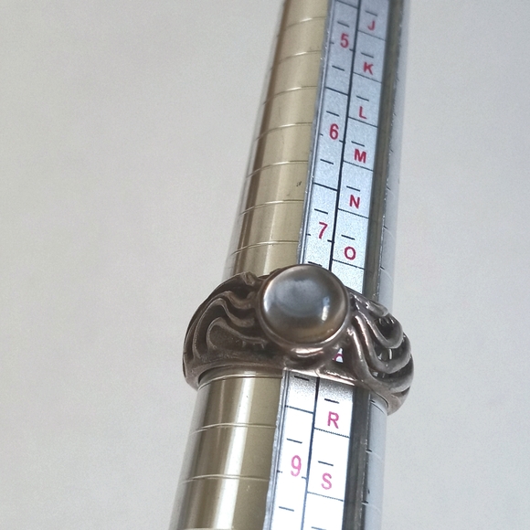 Antique 925 Sterling Silver Filigree Ring with Clear Crystal Quartz Gemstone 8 - Picture 8 of 15